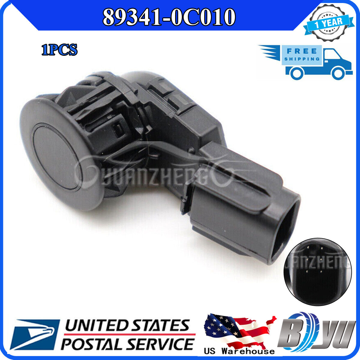 Black bumper parking sensor for Toyota RAV4 Tacoma Tundra 2014 - 2018 (model 89341 - 0C010)