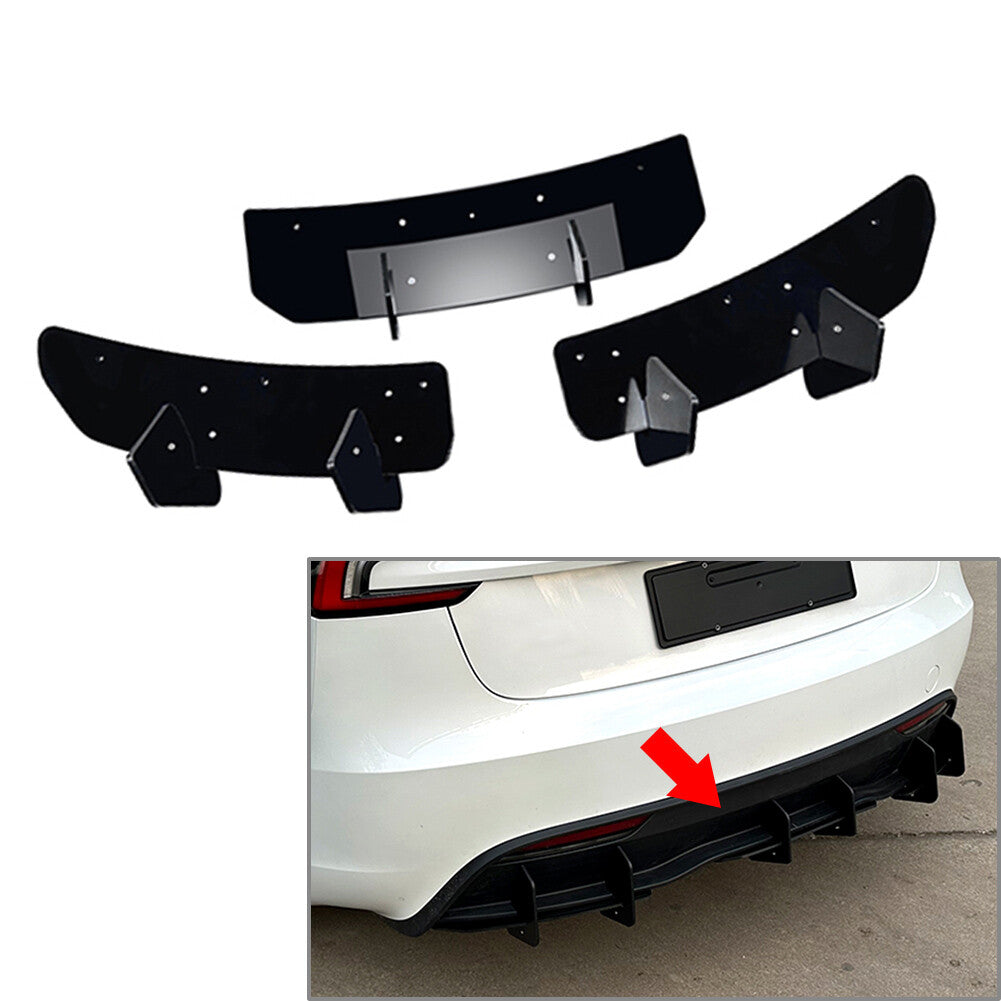 Rear Bumper Lip Diffuser Spoiler Protector for Tesla Model 3 2023-2024