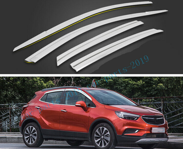for Buick Encore 2013-2022 Chrome Window Wind Visors Rain Guard Vent Deflectors