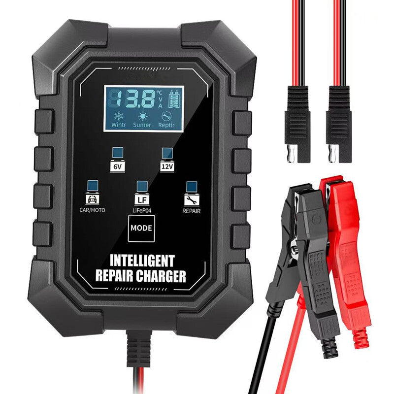 Car Battery Charger Automatic Pulse Repair Charge for Lead-Acid Lithium US Plug