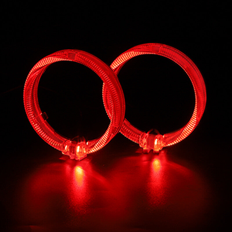 2pcs Red 80mm LED Light Guide Angel Eyes Halo Rings for Car Headlights Retrofit