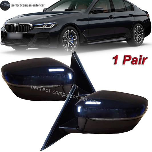 LH&RH heated side mirrors with turn signals are suitable for BMW G30 2017, 2018-2022.