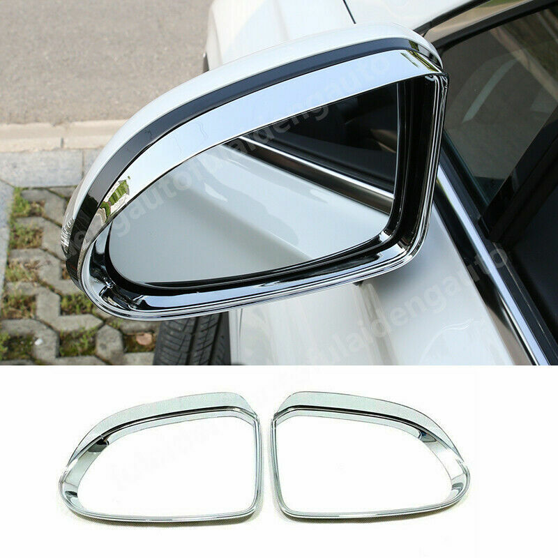 2P for hyundai santa fe 2019-2021 Chrome Rearview Mirror Rain Eyebrow Frame Trim