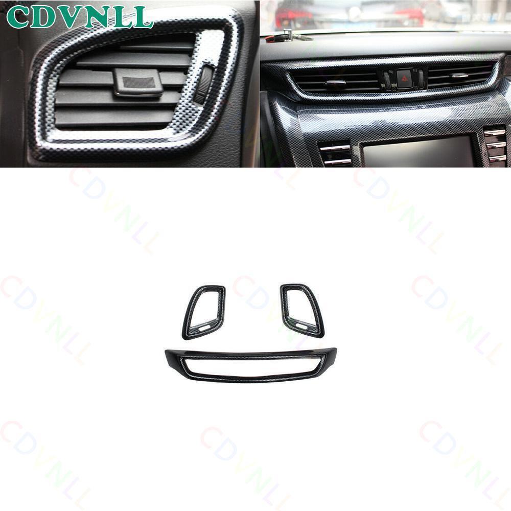 for Nissan Murano 2015-24 ABS Carbon Fiber Console Air Outlet Vent Cover Trim 3X