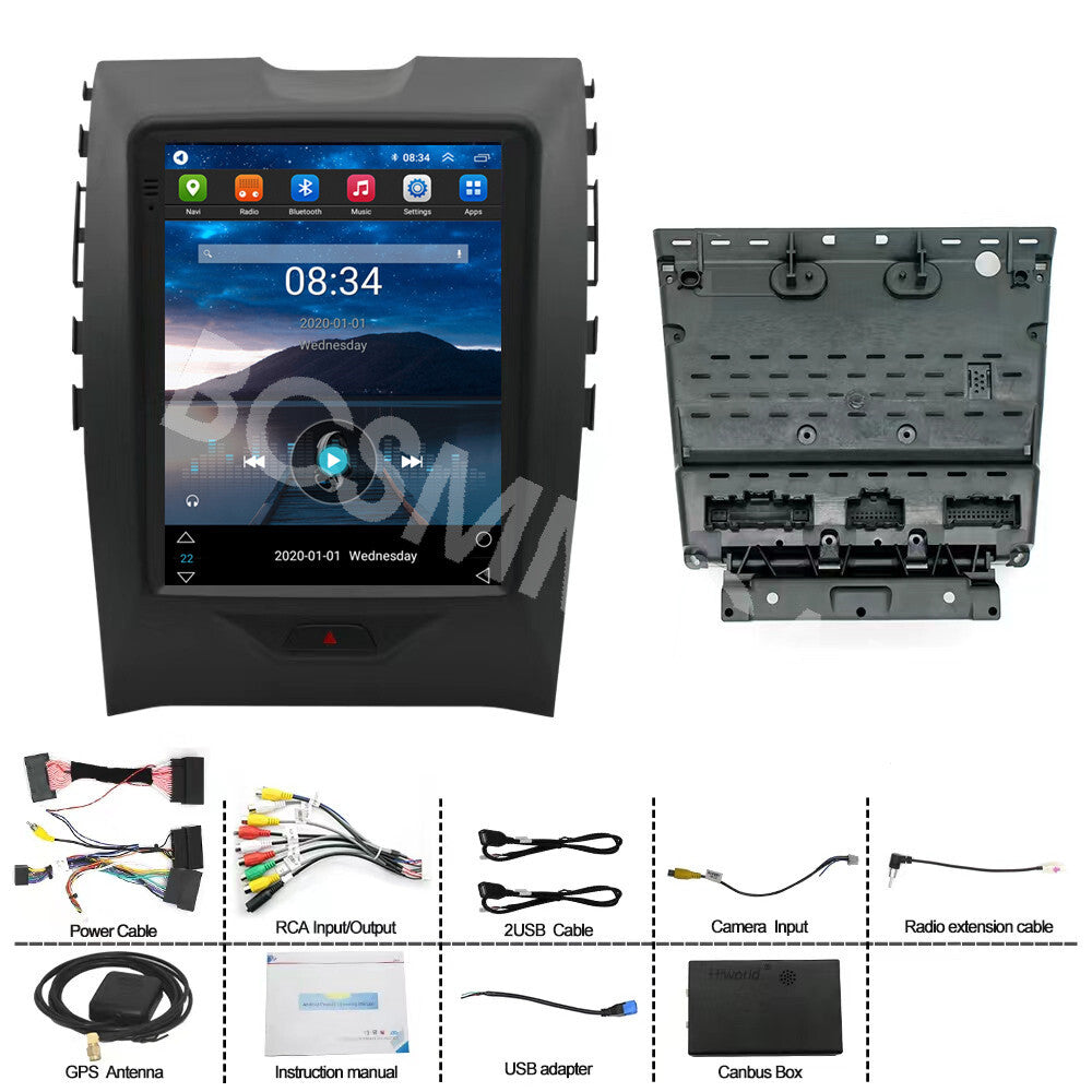 For Apple Carplay Car Stereo Radio Android13 GPS BT Fit for Ford Edge 2015-2022