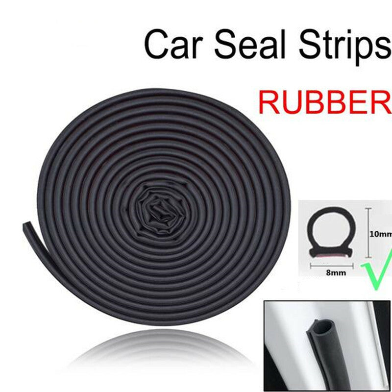 8M D Shape Car Door Hood Trunk Trim Edge Moulding Rubber Weatherstrip Seal Strip