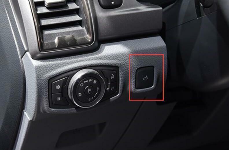 for Ford Ranger 2015-2021 Matte Silver Car Inner Engine Hood Switch Button Trim