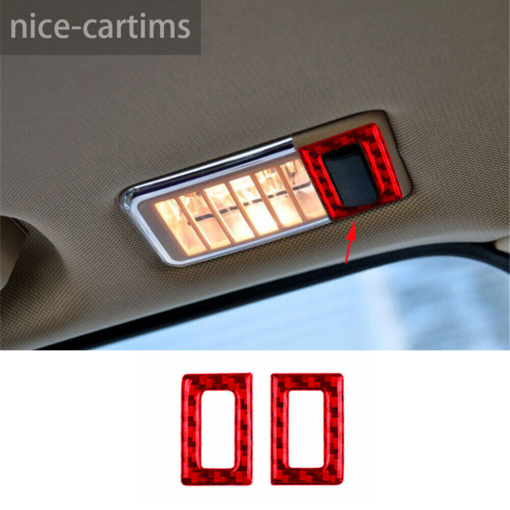 Red Carbon Fiber Rear Reading Light Lamp Ring Cover Fit for BMW X3 E83 2004-2010