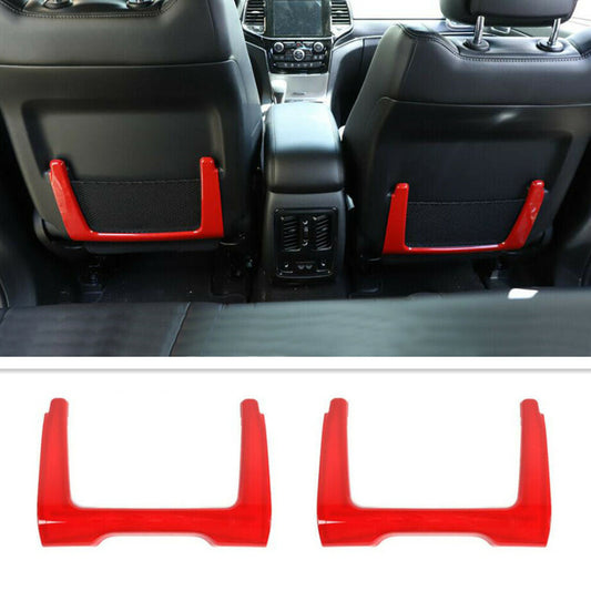 Suitable for Dodge Durango 2011-2021, Red Interior for Seat Back Storage Frame Cover Trim (2 Pieces)