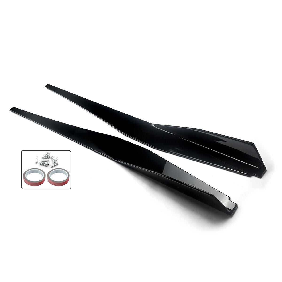 5VM Style Side Skirts Extension Panel Lip Fits 2020-2023 for Corvette C8 Gloss Black