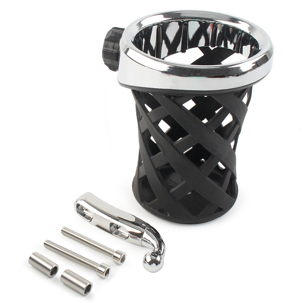 Black Handlebar Cup Holder Drink W/ Mesh Basket For Goldwing GL1800 2001-21
