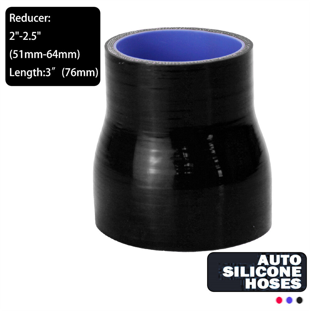 2to 2.5 51mm-64mm Racing Silicone Reducer Coupler Turbo Intercooler Hose Black