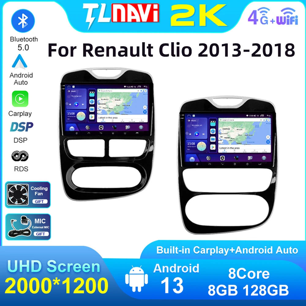 for Renault for Clio 2013-2018 GPS Navi Auto Carplay DSP Screen Car Radio Multimedia