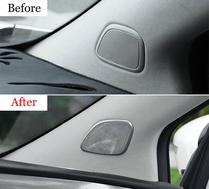 2P for Nissan Murano 15-24 Silver Steel Inner A Pillar Speaker Frame Cover Trim