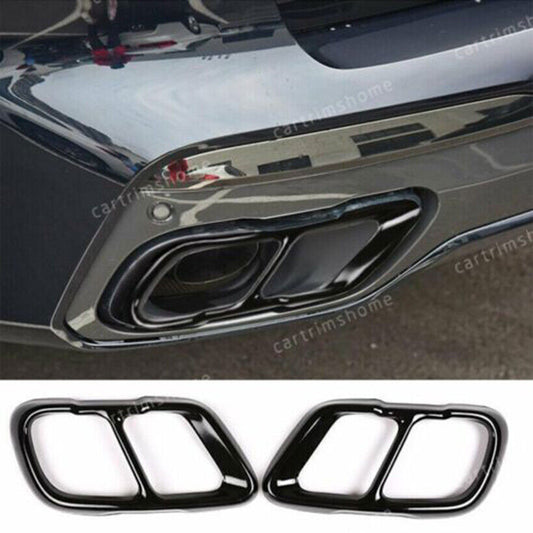 for BMW X5 G05 X7 G07 2019-2023 Black Exhaust Pipe Tip Rear Tail Muffler Frame2