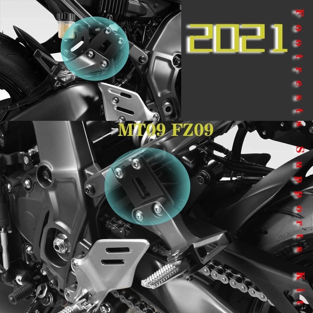 for YAMAHA MT09 FZ09 Rear Pedal Lowering Kit EVO Passenger Footrest Supports Kit