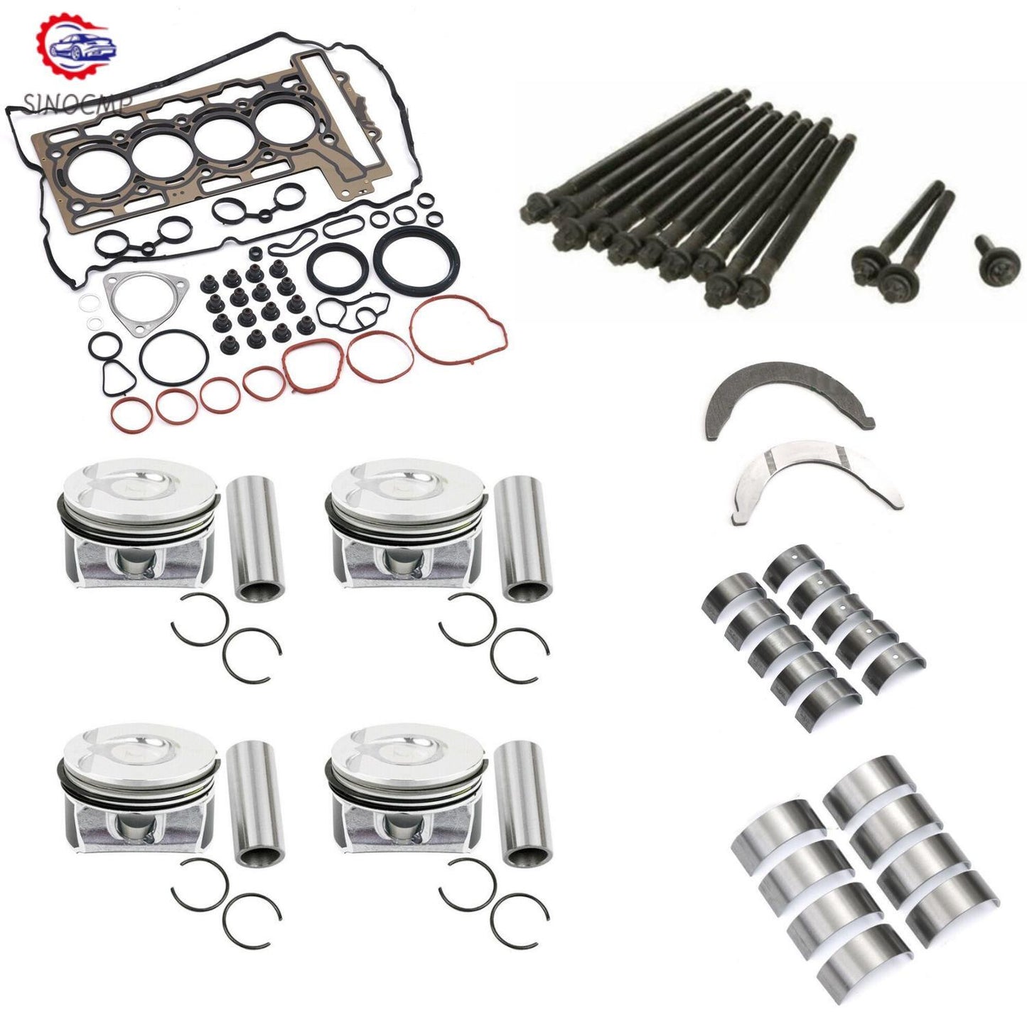 N14B16 1.6T Engine Pistons Gaskets Bearing Kit for Mini Cooper S JCW R56 R57 R55