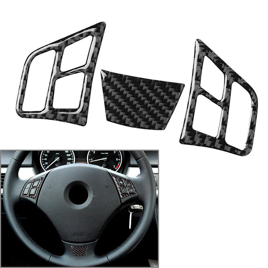Carbon Fiber Look Steering Wheel Cover Trim for BMW 3 Series E90 E91 E92 E93 E95