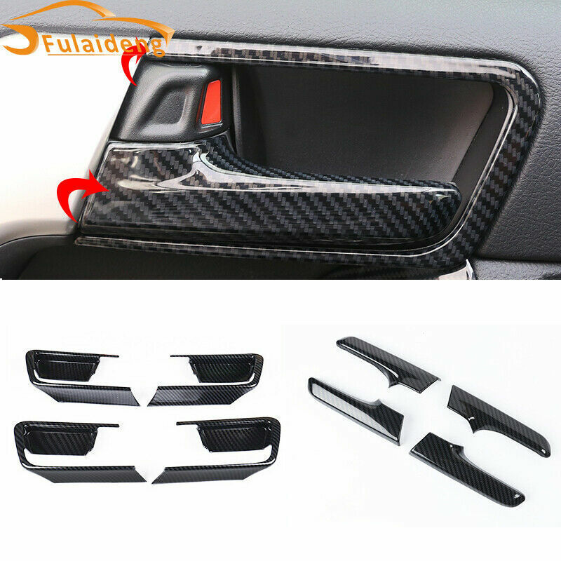 Carbon Fiber Inner Door Handle Bowl Cover Trim for Toyota Prado FJ150 2010-2021