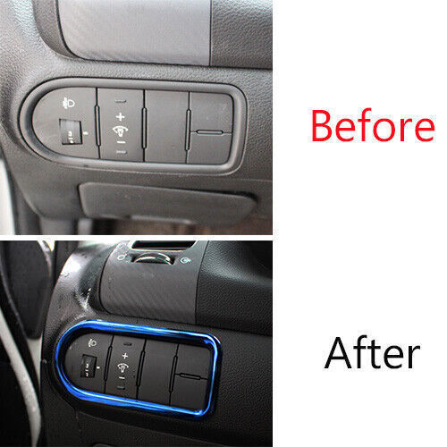 Headlight Button Frame Cover Trim Car Fit for Kia K3 Forte 2014-18 Blue Titanium