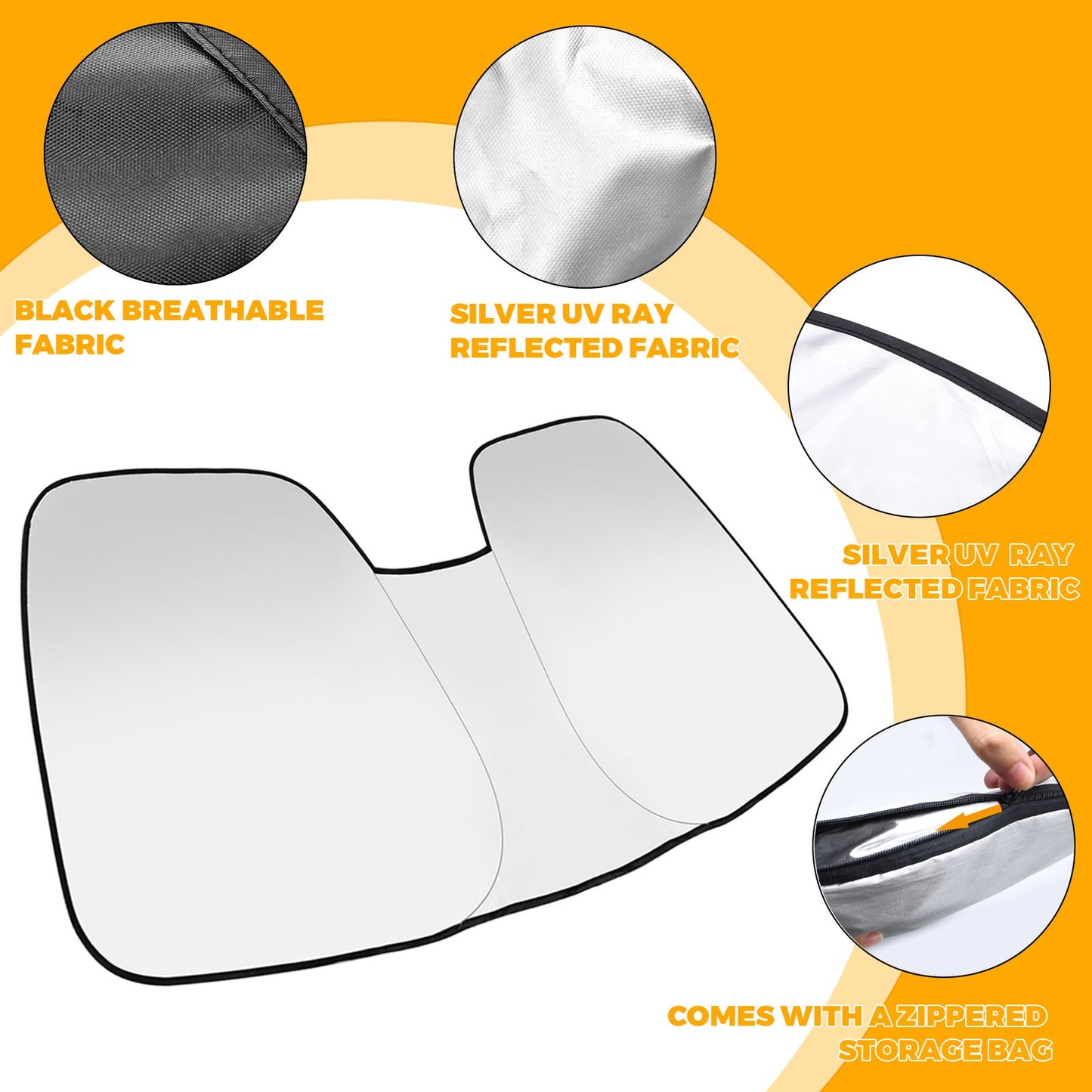 4 Layers Sunshade Compatible with for Hyundai Palisade 2020-2025 Windshield Foldable