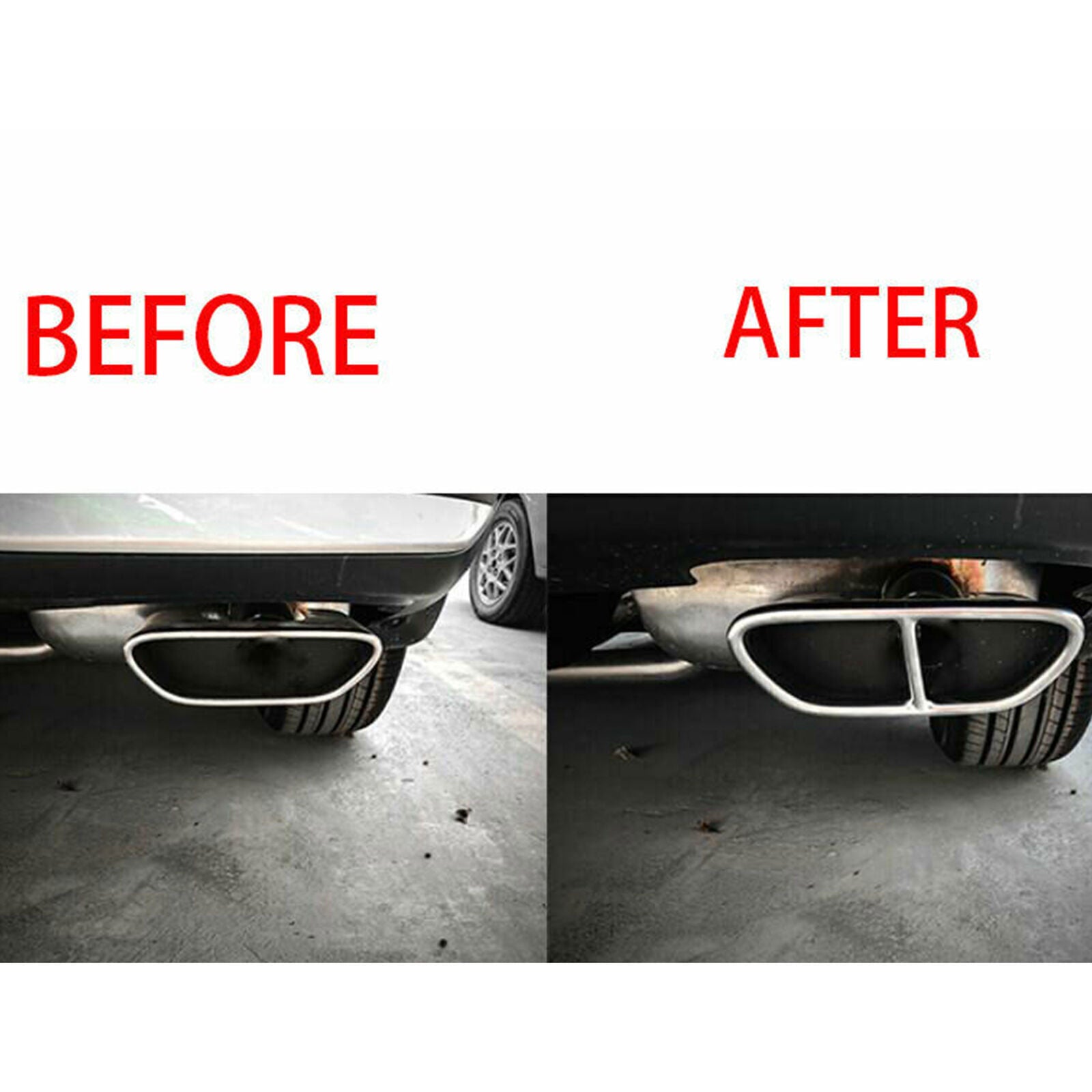 for Honda CR-V CRV 20-22 Chrome Steel Rear Tail Exhaust Muffler Tip Pipe Trim 2X