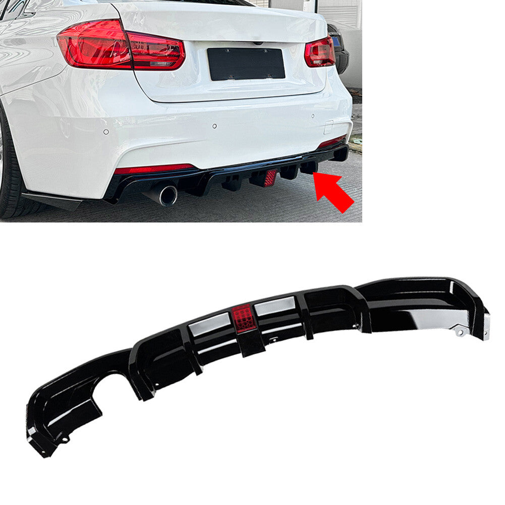 Rear Bumper Protector Spoiler Lip w/light for BMW 3 Series F30/31 M Sport 12-19