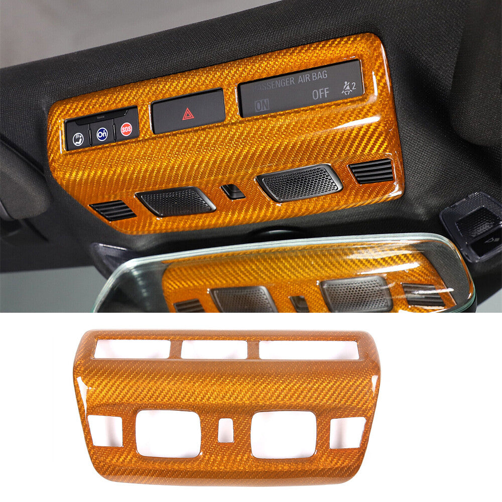 for Chevrolet for Corvette C8 2020+Yellow Carbon Fiber Reading Light Lamp Panel Trim