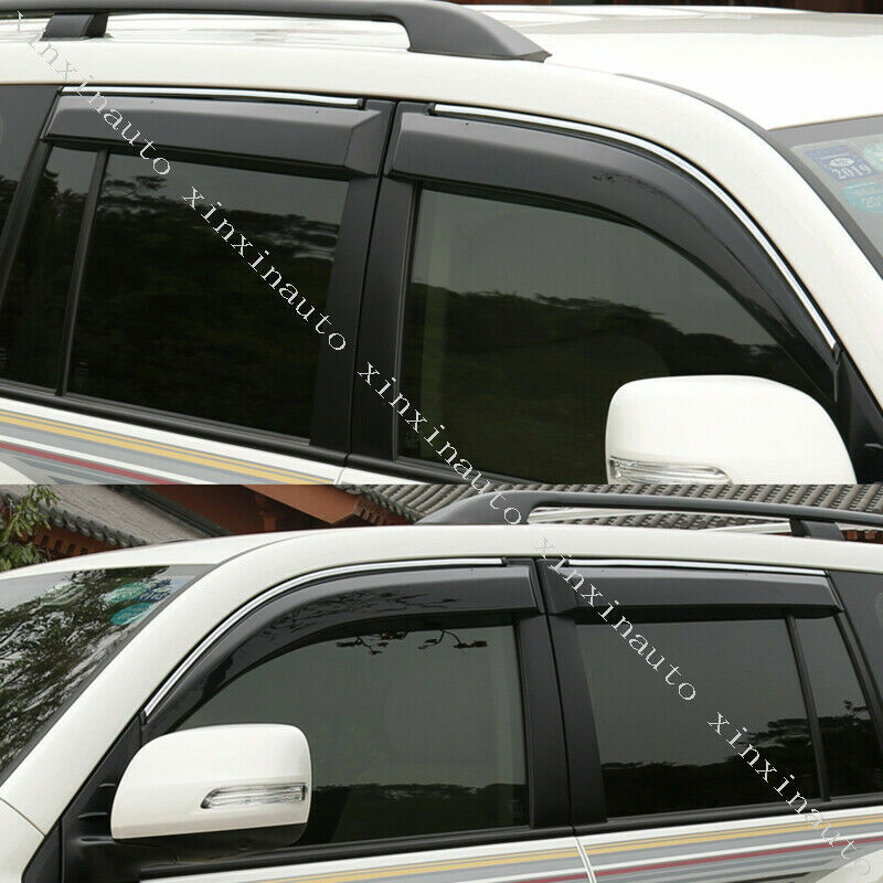 for Toyota for Land Cruiser 2008-21 Window Visors Sun Rain Guard Deflectors W/Chrome