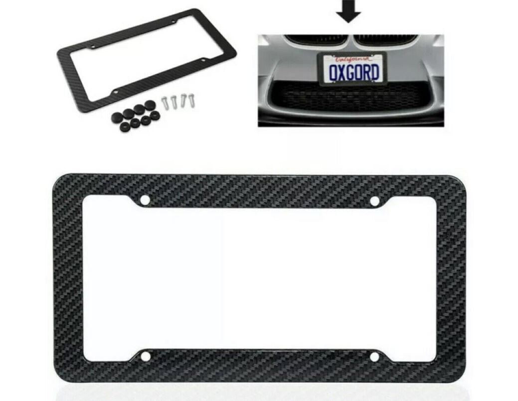 Car license plate frame cap boot trunk black carbon suitable for Dodge