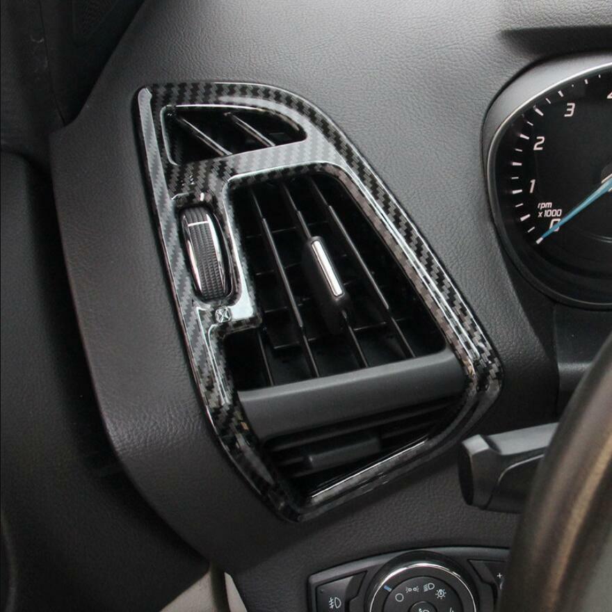 Carbon fiber side vent socket cover frame trim for Ford Escape Kuga 13 - 2019
