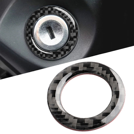 Start Stop Switch Ring Decor Trim Cover Fit for Ford for Mustang 2009-2013 Carbon Fiber