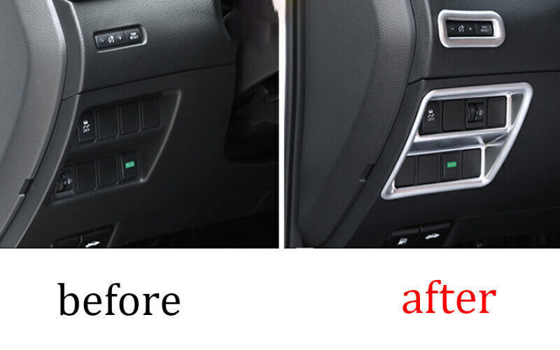 Headlight Button Frame Cover Trim for Nissan Rogue Sport 2017-21 Matte Silver