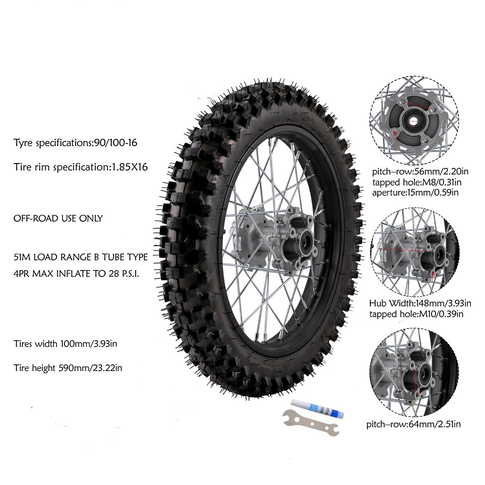 16-inch rear wheel swingarm kit, 90/100-16 tires, rims, dirt-stained bicycle, Taodao 125cc, 140, 200