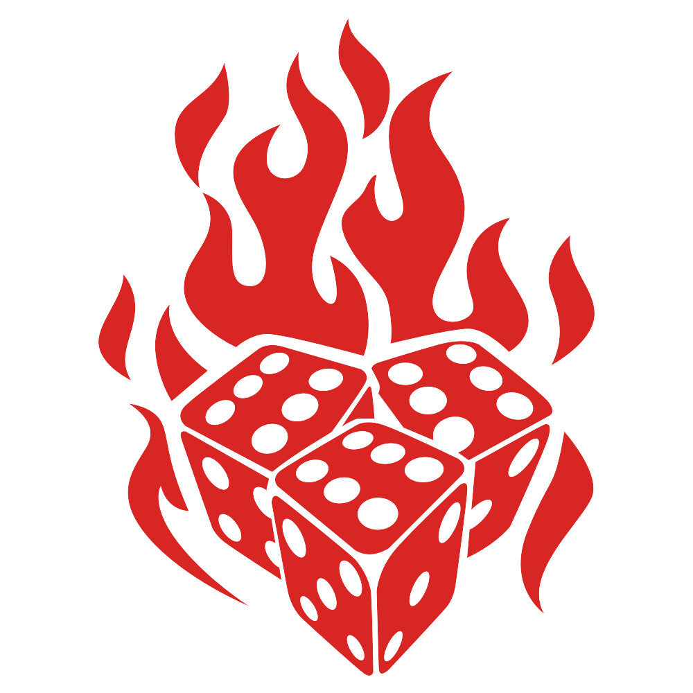 1pcs Flame Dice Car Hood Body Sticker Self-Adhesive Vinyl Graphics Decals Red