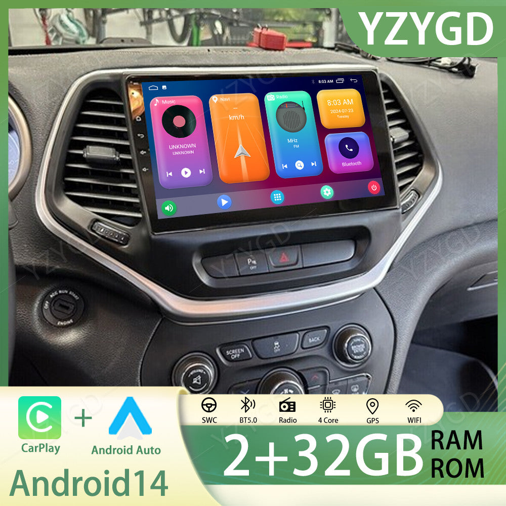 GPS Navi Wifi Apply CarPlay for Jeep Cherokee 2015-2018 Stereo Android Car Radio