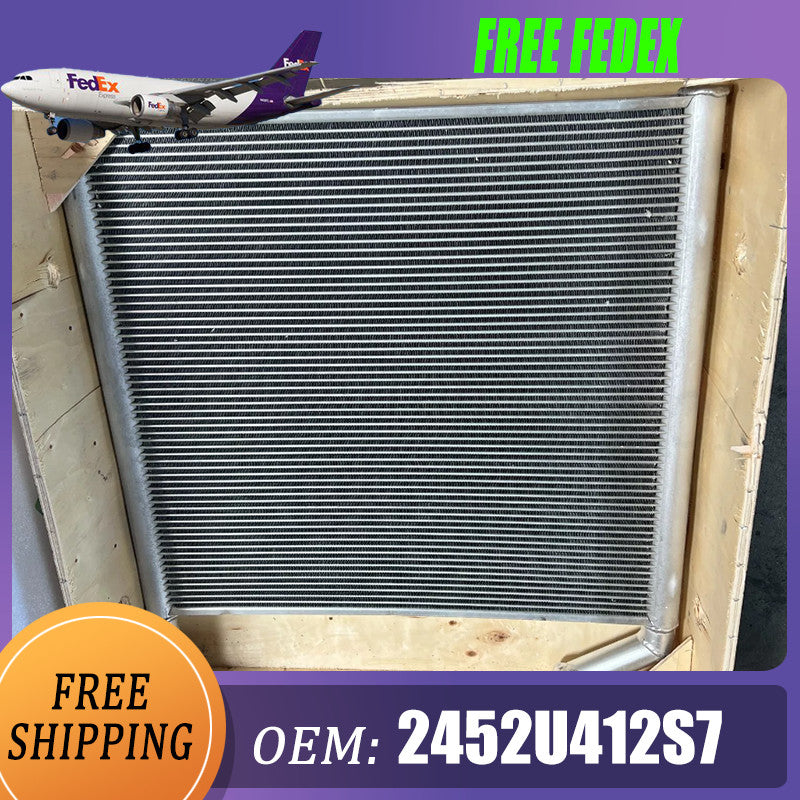 The 12452U413S7 oil cooler is suitable for Kobelco excavators SK100, SK100-1, SK100-3, and SK120-1.
