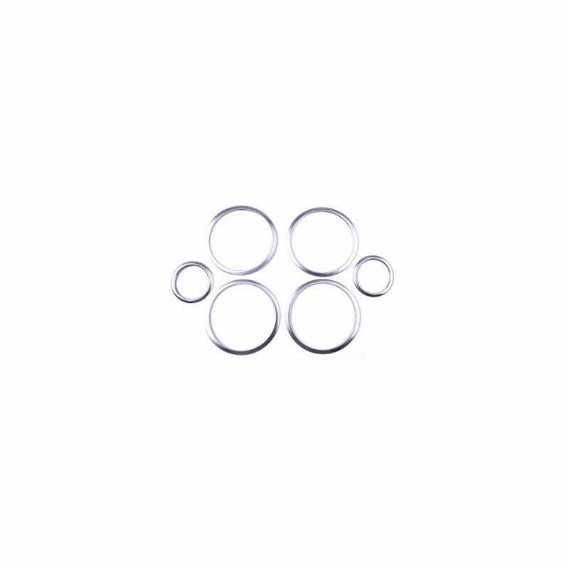 Fit for BMW X1 F48 2016-2021 Silver Steel Inner Door Speaker Ring Cover Trim 6X