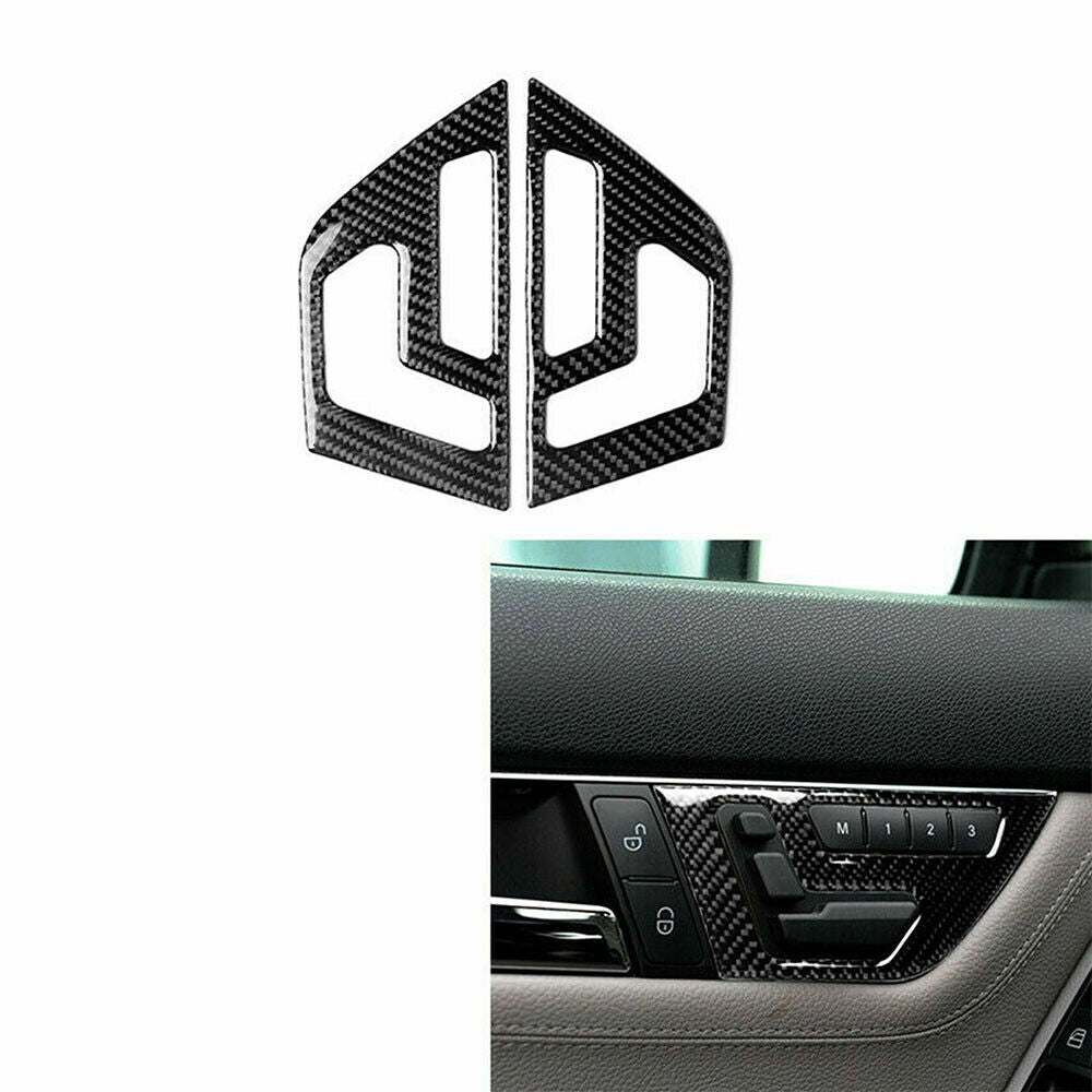 Carbon Fiber Interior Door Handle Cover Trim for Mercedes-Benz C-Class W204 07-13