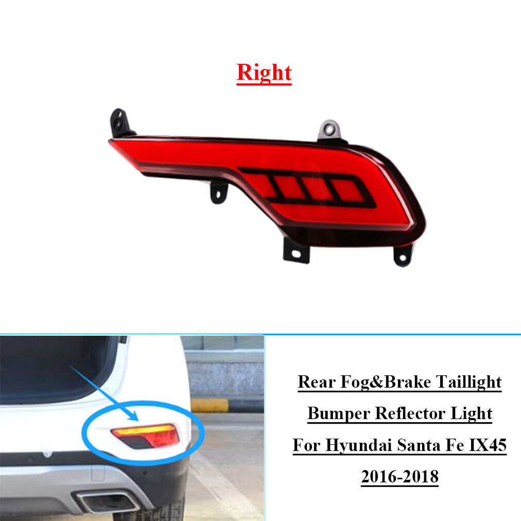 LED Rear Bumper Brake Tail Light Fog Lamp for Hyundai Santa Fe IX45 16-18 Right