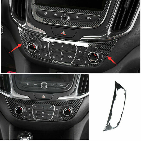 AC Switch Control Panel Carbon Fiber Steel Trim for Chevrolet Equinox 2018-2020