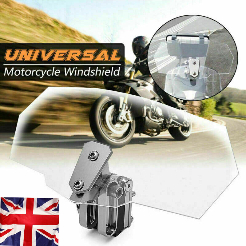 Motorcycle Windshield Clip Extension Spoiler Wind Deflector Windscreen Clear
