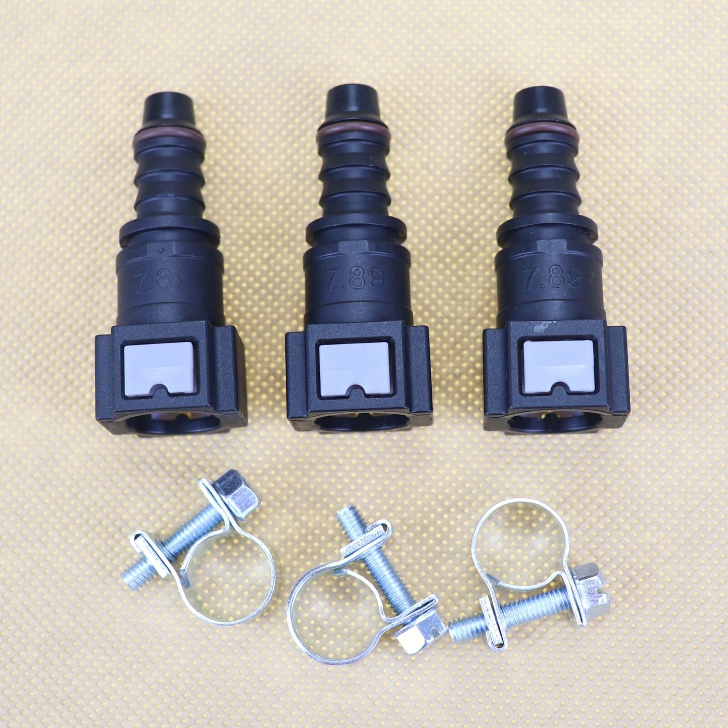 3-Piece Pack 7.89mm SAE5/16-inch Nylon Fuel Line Quick Connector Release Hose Disconnect Hose