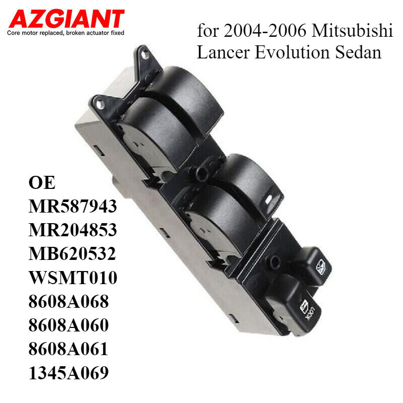 Front left drive side window switch applicable to 04-06 for Mitsubishi Lancer Evolution Sedan