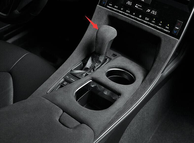 Black Suede Central Console Gear Shift Knob Trim Fit for Toyota for Avalon 2019-2021