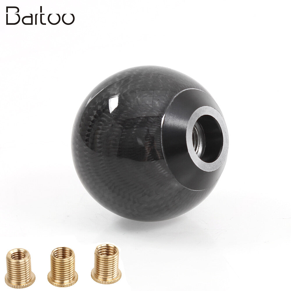Black Racing Carbon Fiber Manual Car Gear Shift Knob Shifter Lever Aluminum