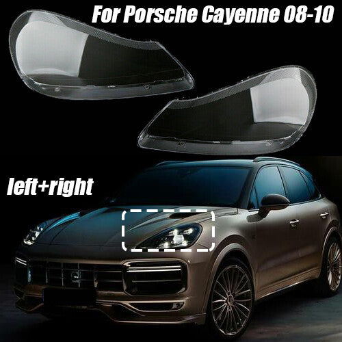 Transparent parent case for Porsche for Cayenne headlight lens protection, left + right, 2008 - 2010