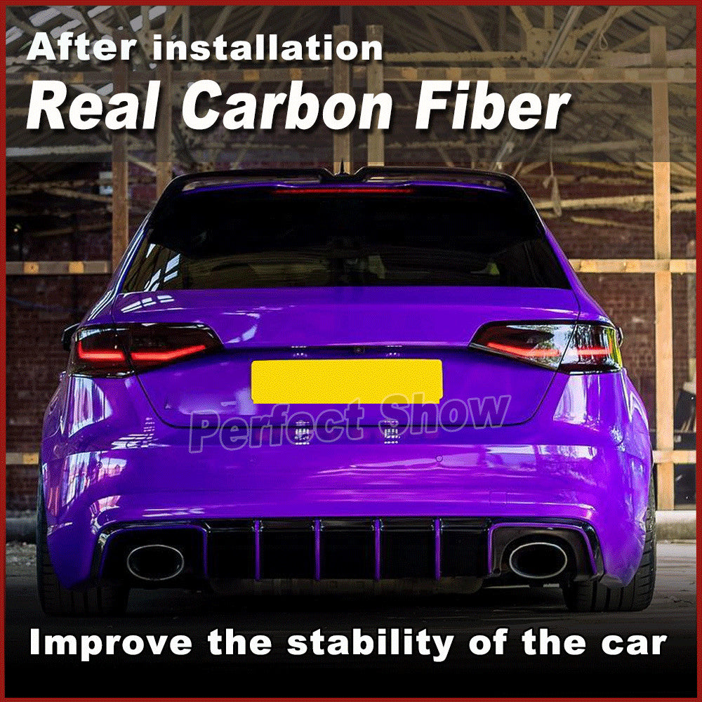 Carbon Fiber Rear Roof Wing Spoiler for Audi A3 RS3 Sline 8V Hatchback 4D 14-18