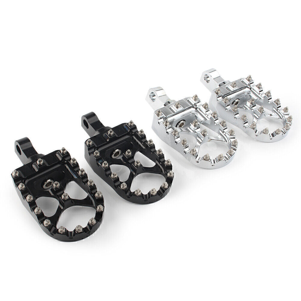 Pair Wide Foot Peg MX Style for Harley Dyna Sportster Iron 883 Fatboy Bobber