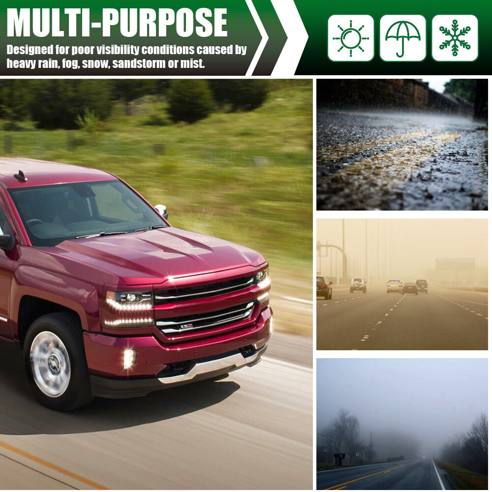 Fog lights and driver's bumper lights suitable for 2016-2018 for Chevrolet Silverado 1500 (around 1500).